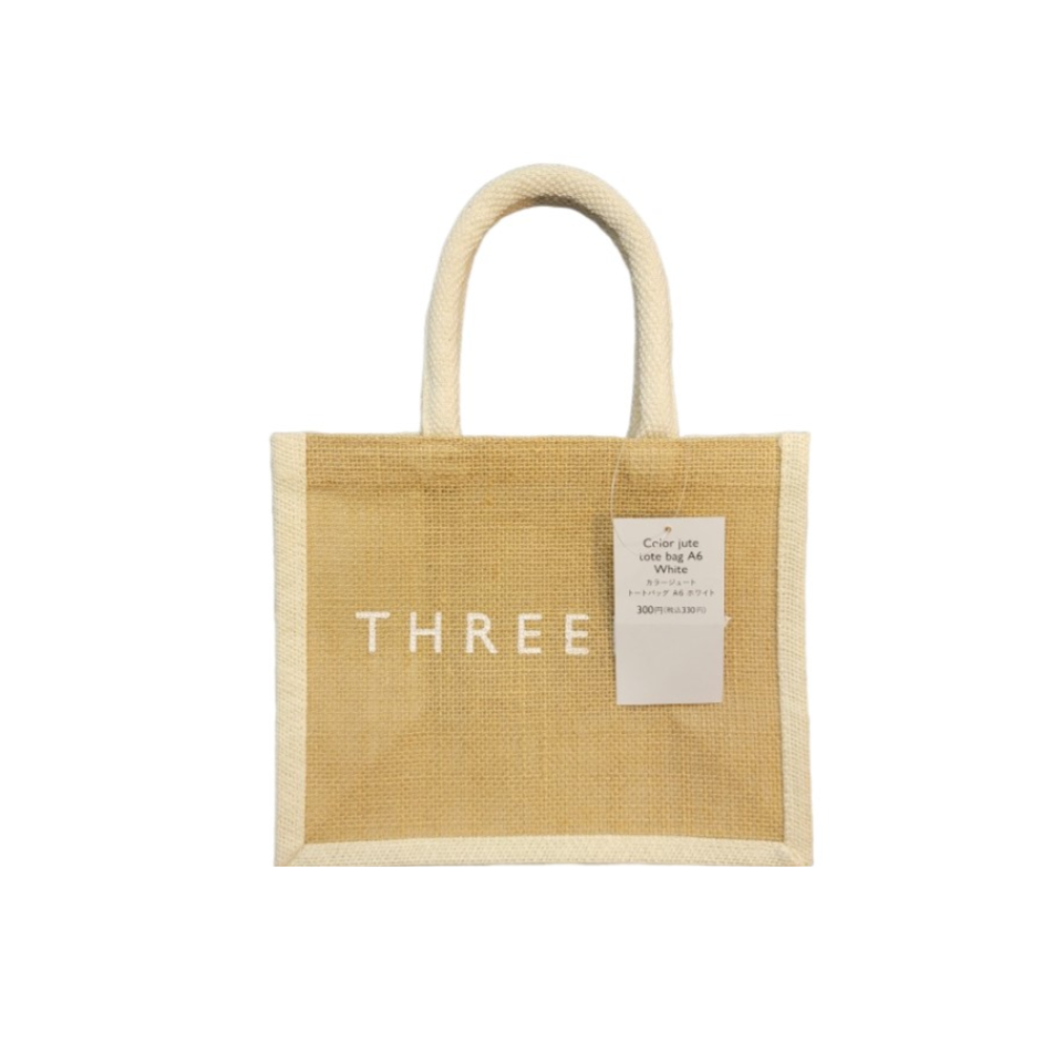 Color Jute Tote Bag A6 White