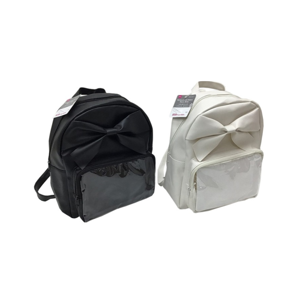 Favorite Bag Backpack with Ribbon Black/White