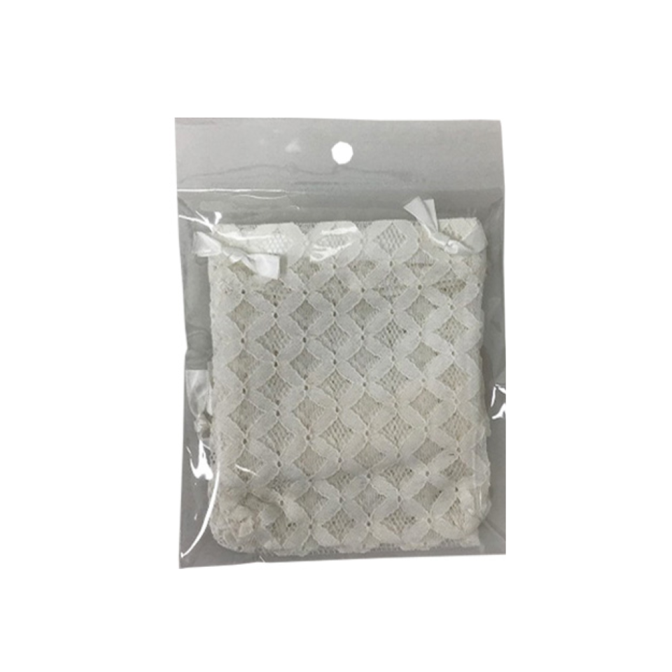 Drawstring Set Pouch Lace Style White