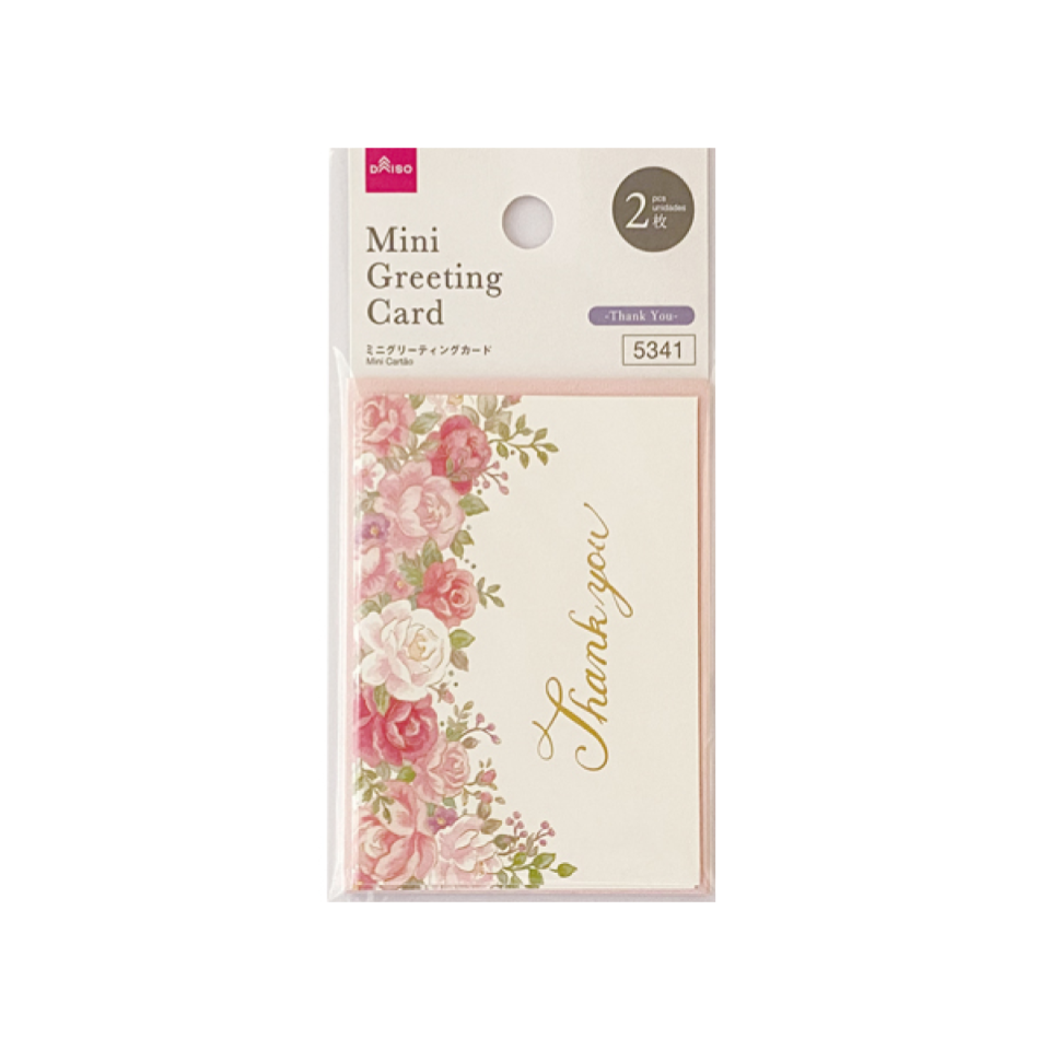 Mini Greeting Cards Botanical Design Thank You