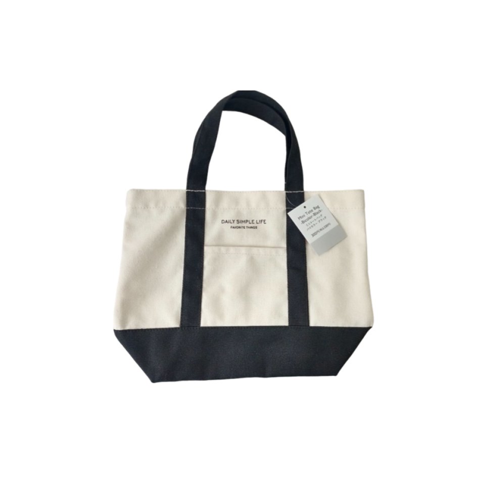 Mini Tote Bag Bicolor Black