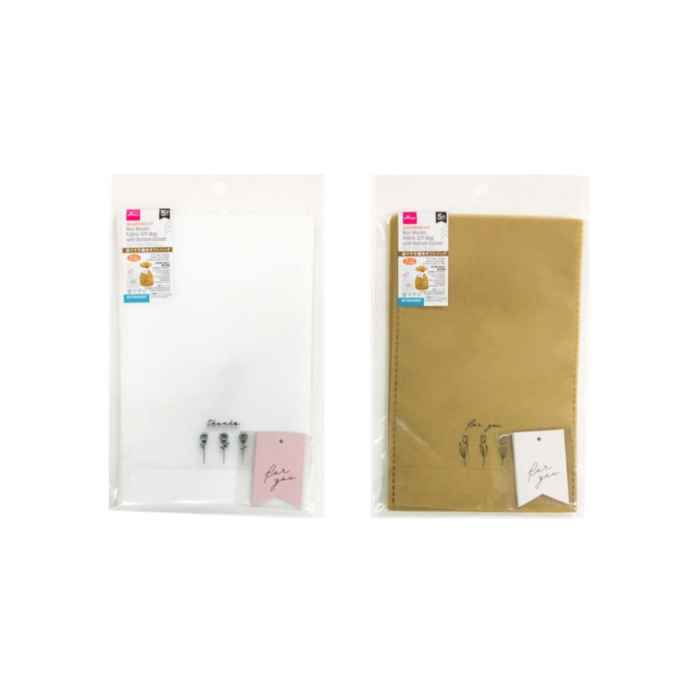 Non Woven Fabric Gift Bag with Bottom Gusset Flower 23cm x 15cm x 6cm