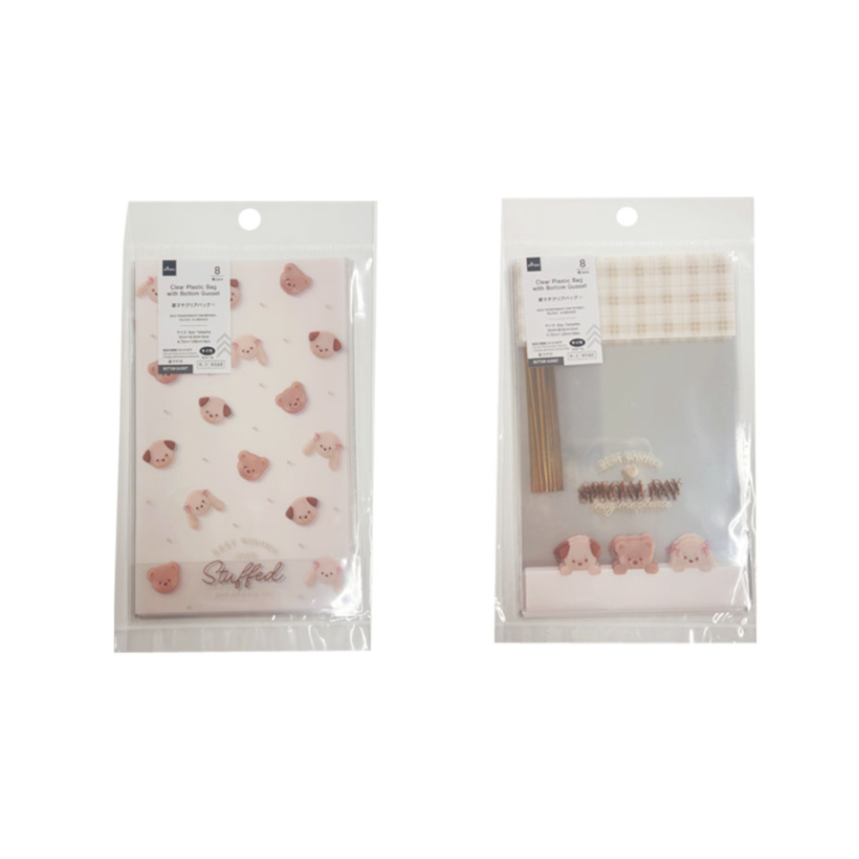 Clear Plastic Bag with Bottom Gusset Stuffed Toy 12cm x 18.5cm x 5cm