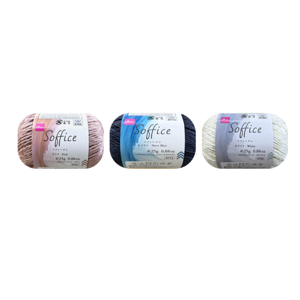 Yarn Soffice Pink/Navy Blue/White
