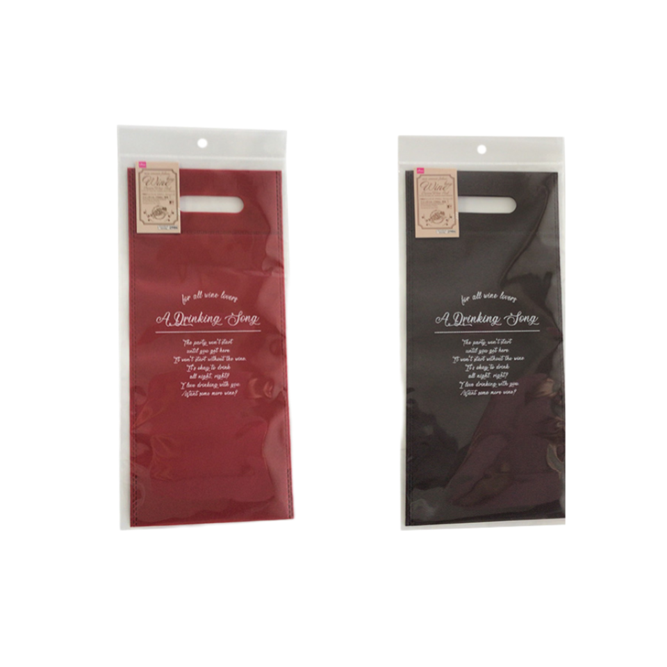 Non-Woven Fabric Wine Bag Brown/Wine Red