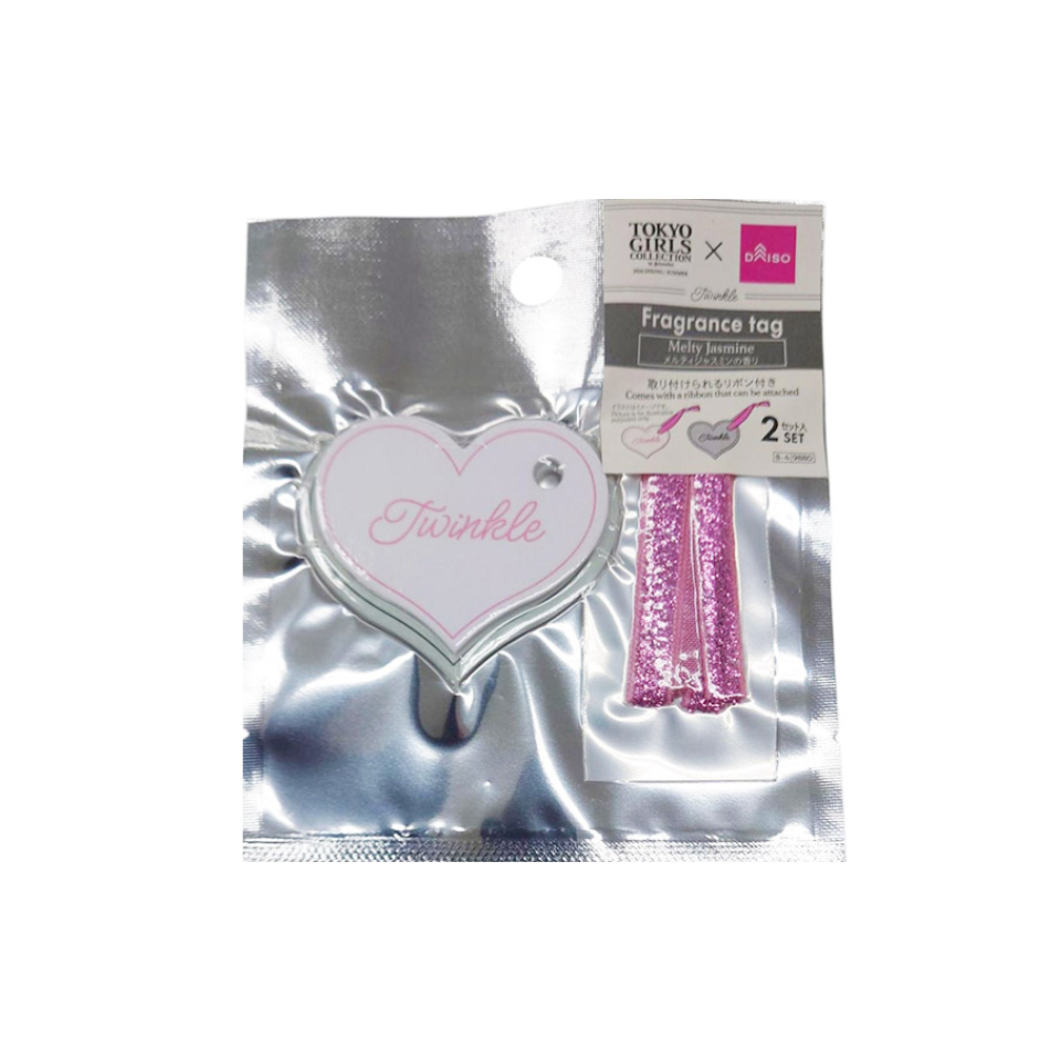Heart Shape Fragrance Tag with Ribbon Pink