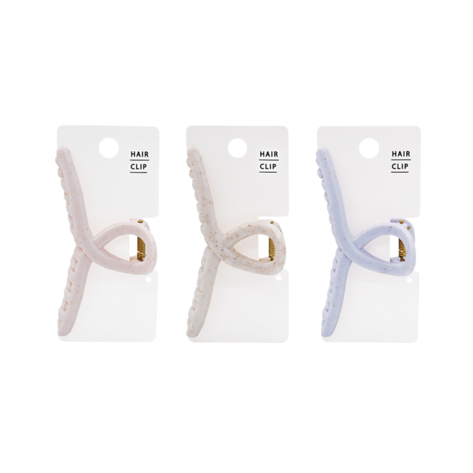 Claw Clip Matte Sand Cross Line