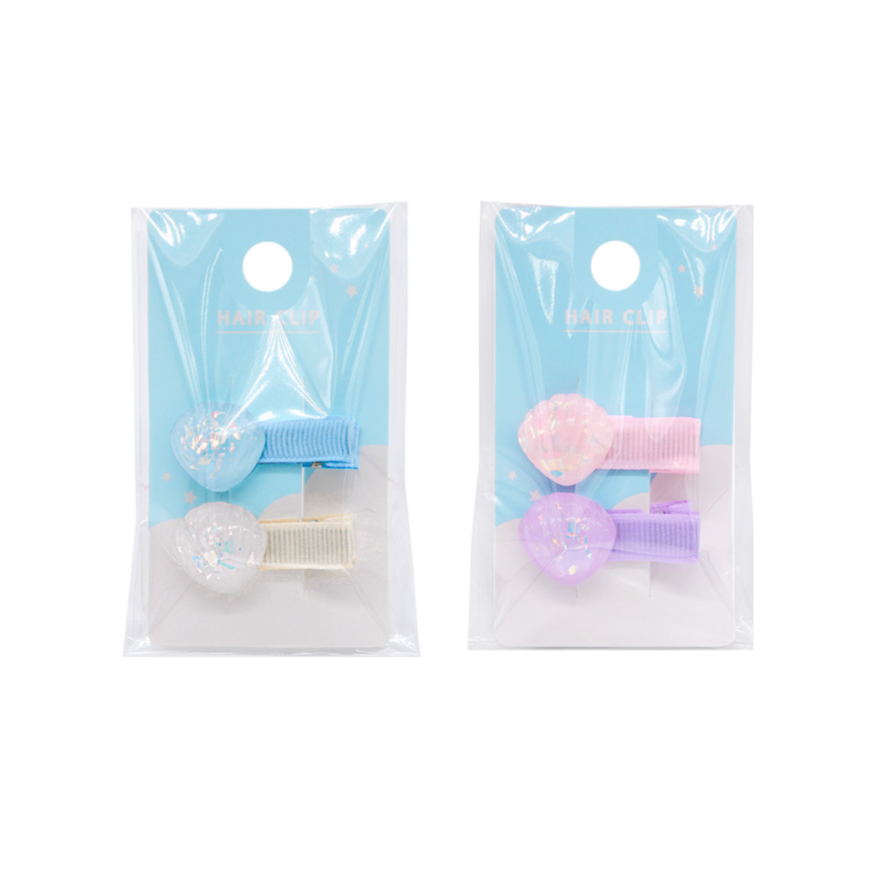Hair Clip Set Shell Hologram