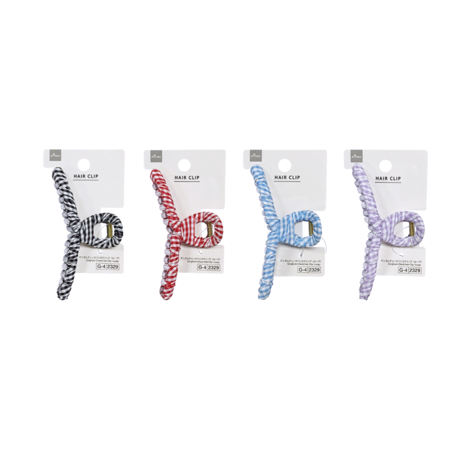 Gingham Check Hair Clip Loop