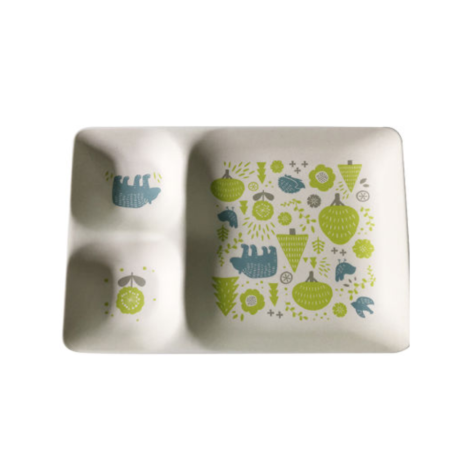 Bamboo Partition Tray Scandinavian Pattern