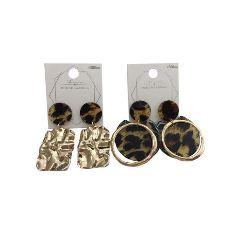 Acrylic Pierced Earrings Leopard