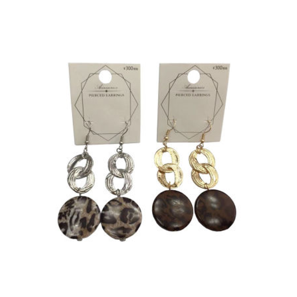 Pierced Earrings Leopard Hook