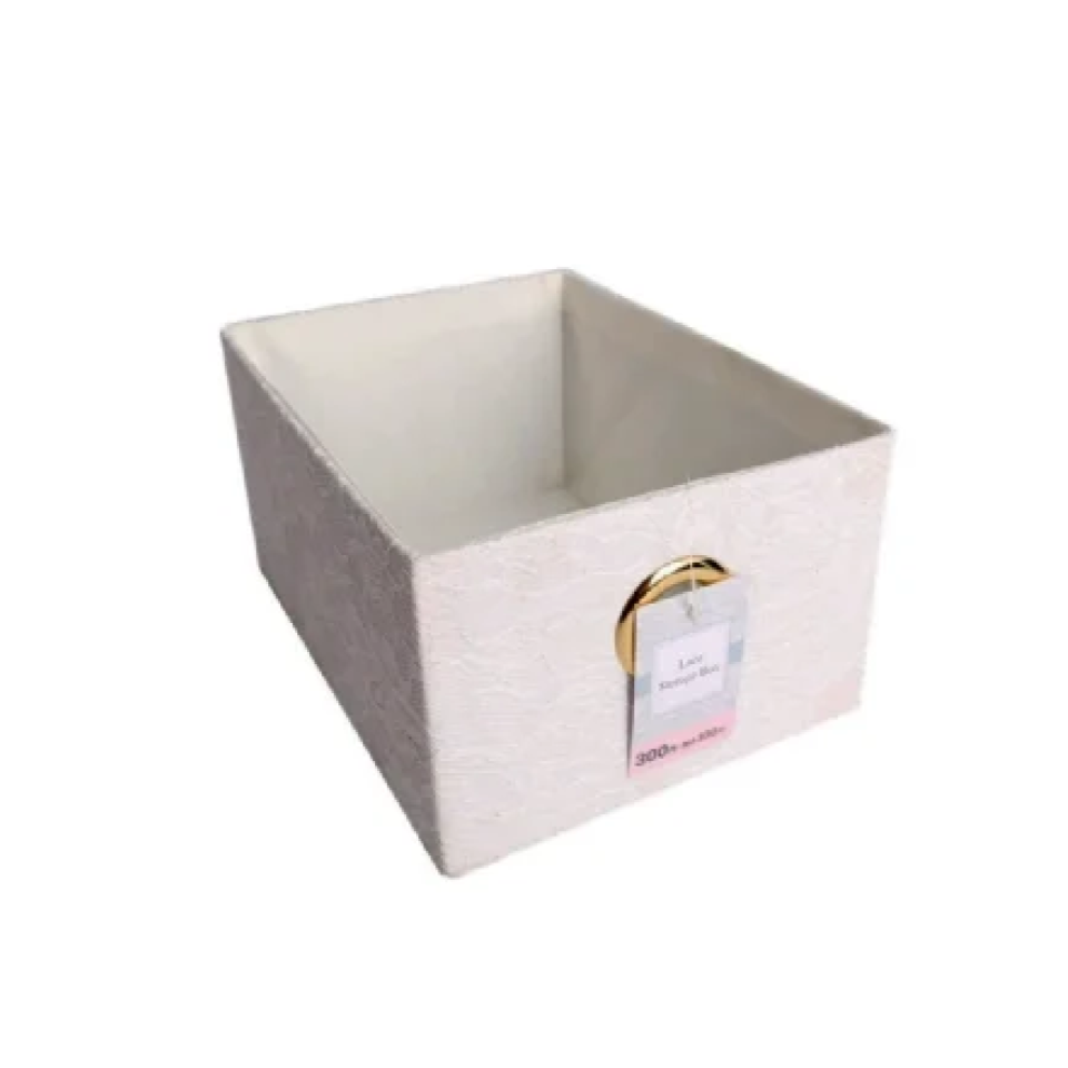 Lace Storage Box White 26cm x 19cm x 13cm