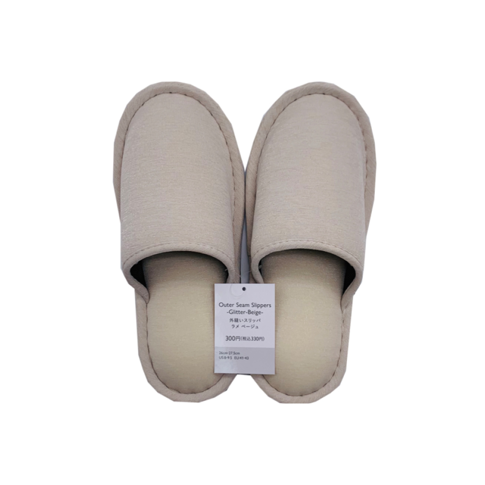 Outer Seam Slippers Glitter Beige EU 41-43