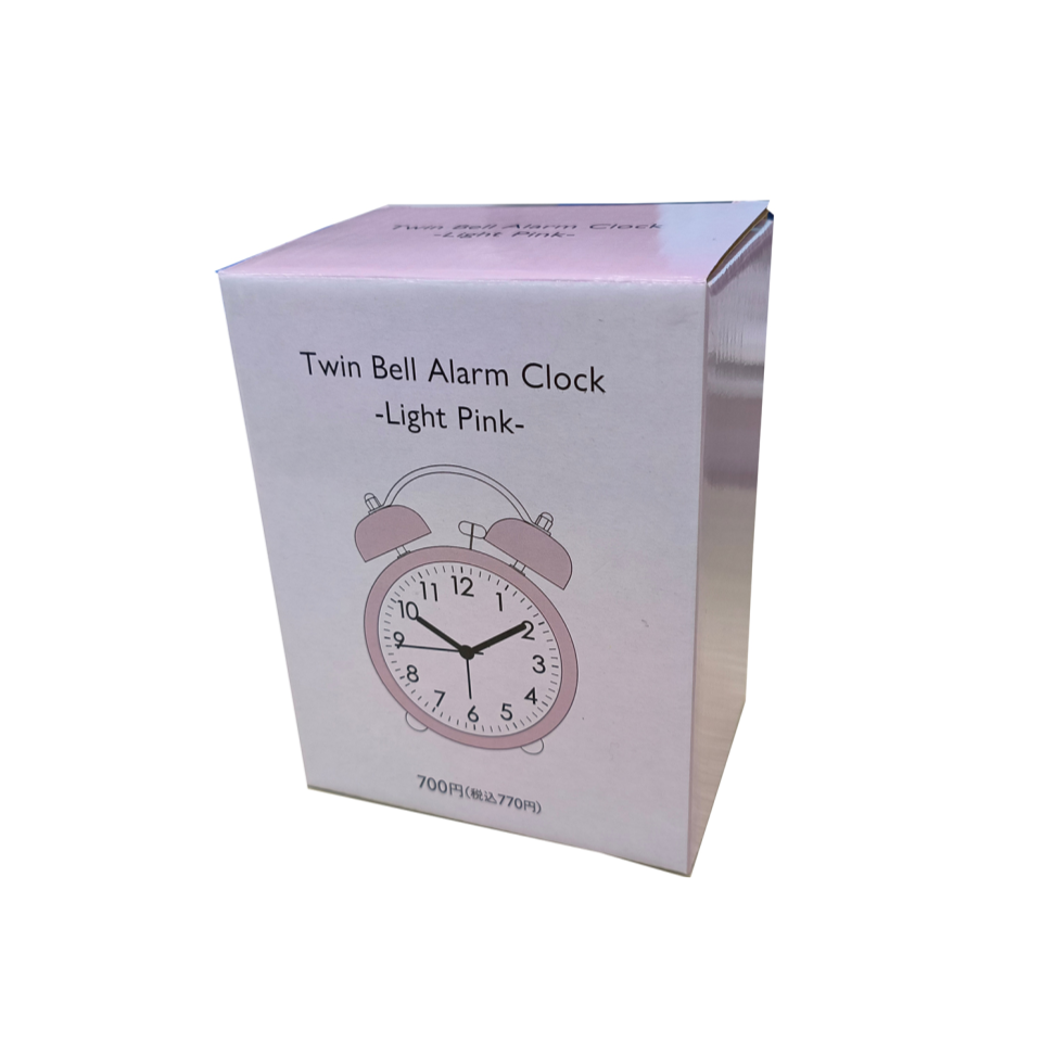 Twin Bell Alarm Clock Light Pink