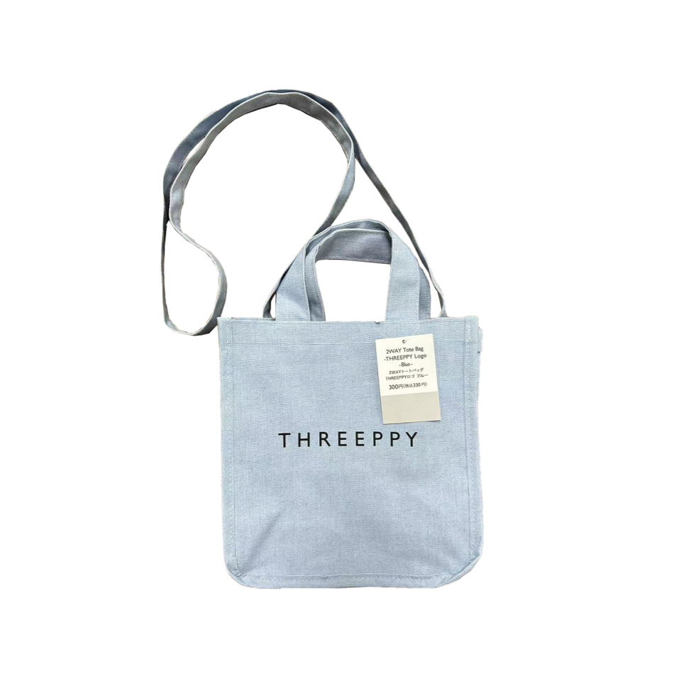 2 Way Tote Bag Threeppy Logo Blue