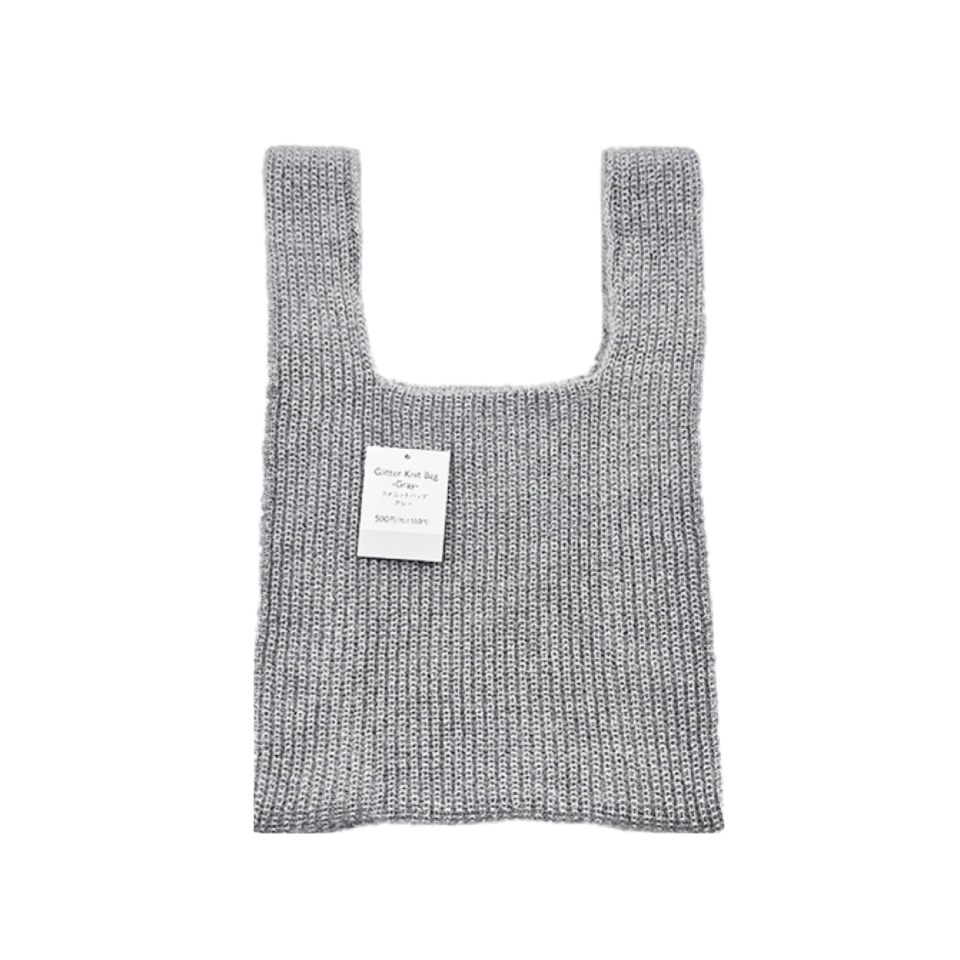 Glitter Knit Bag Gray
