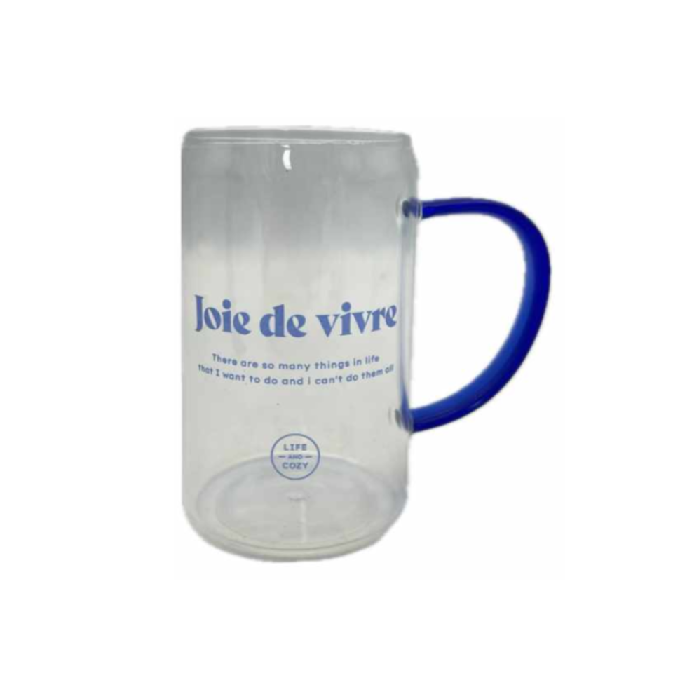 Mug Cup Heat Resistant Glass 330ml Blue