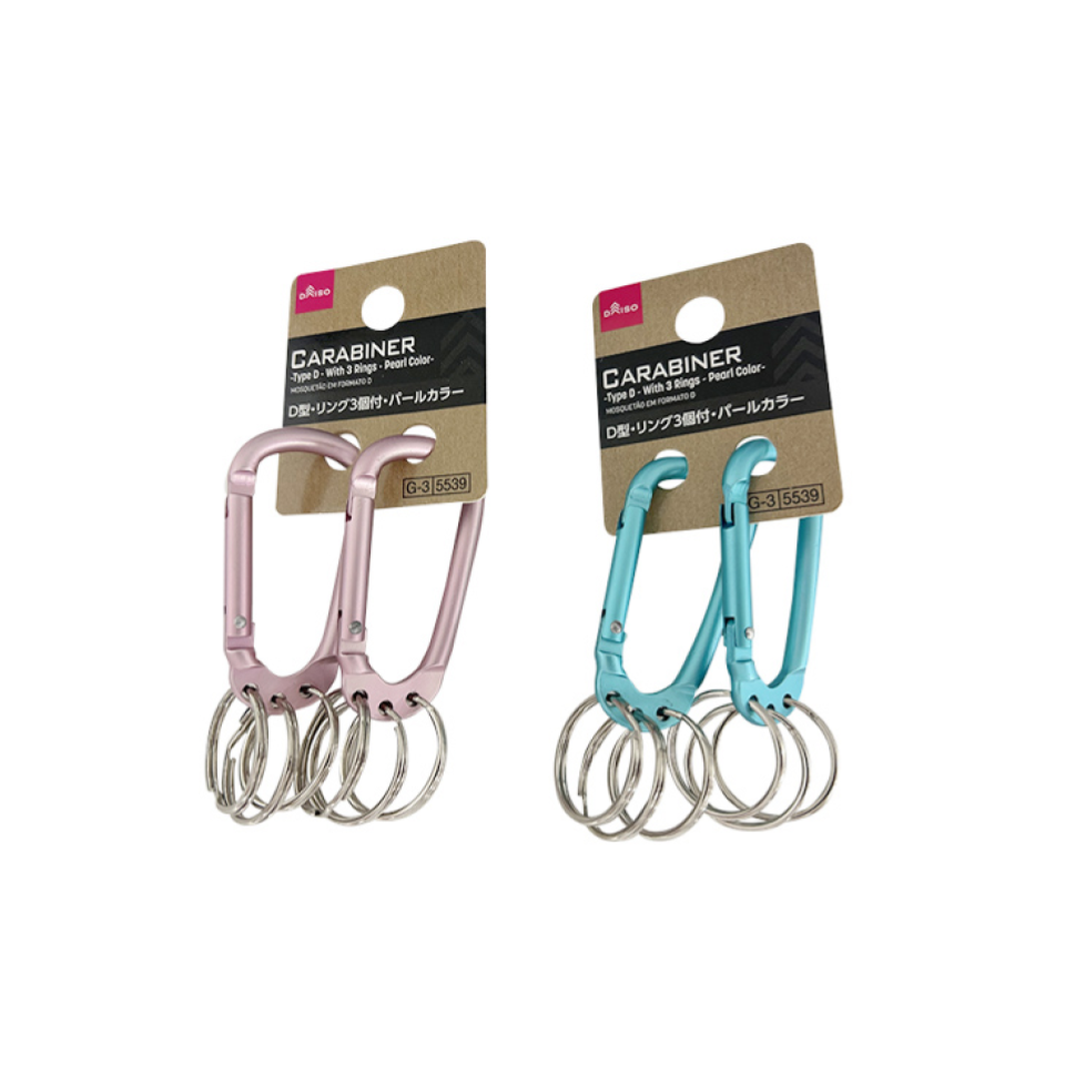 Carabiner Type D with 3 Rings Pearl Color