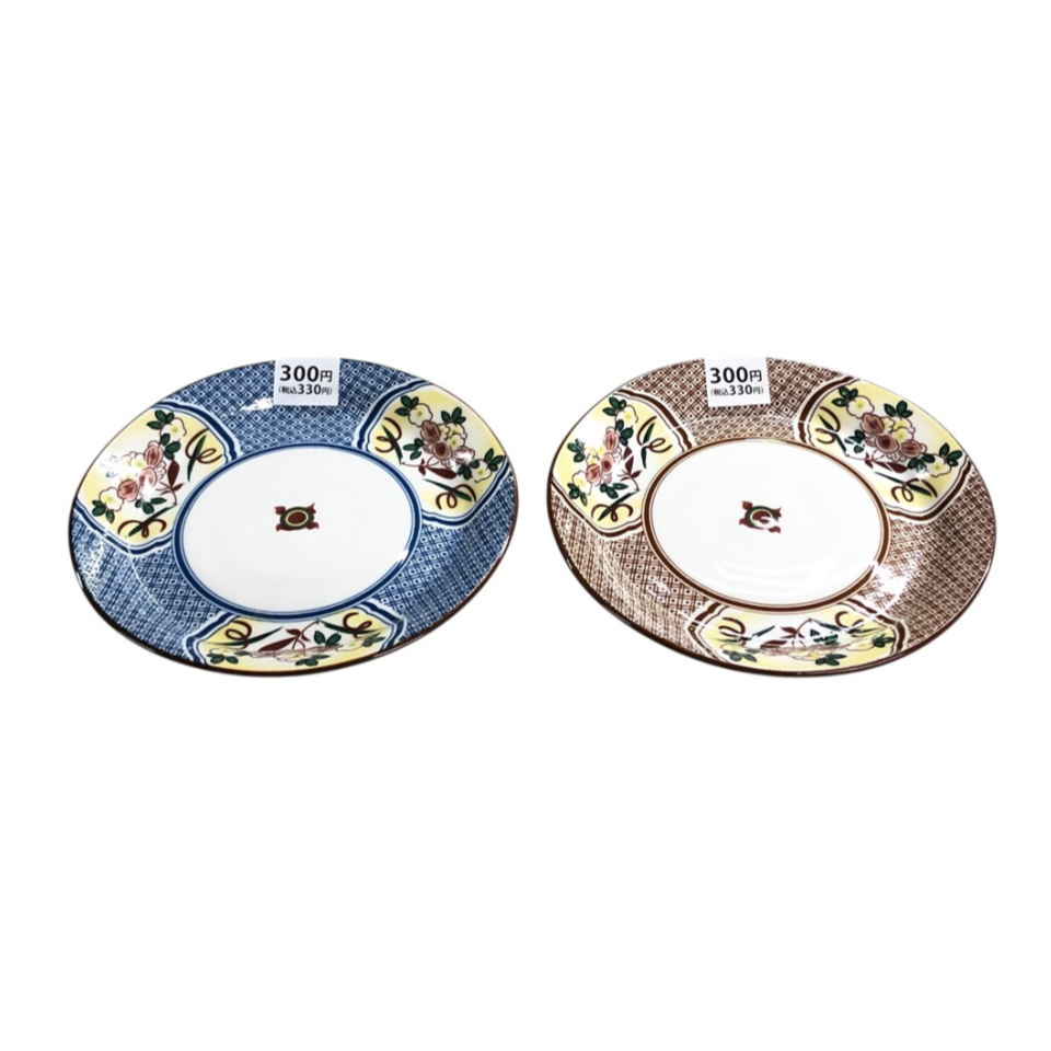 Plate Madorikomon Blue/Brown 16cm x 2.1cm x 16cm