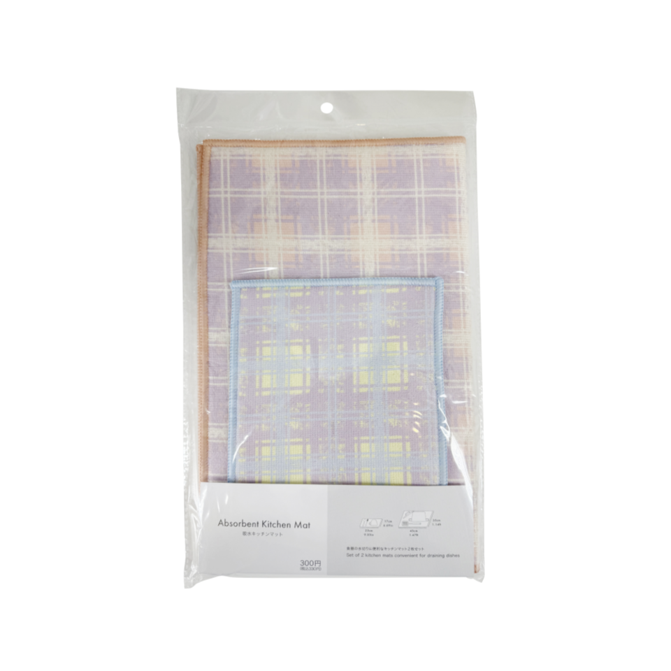 Absorbent Kitchen Mat Check Pattern