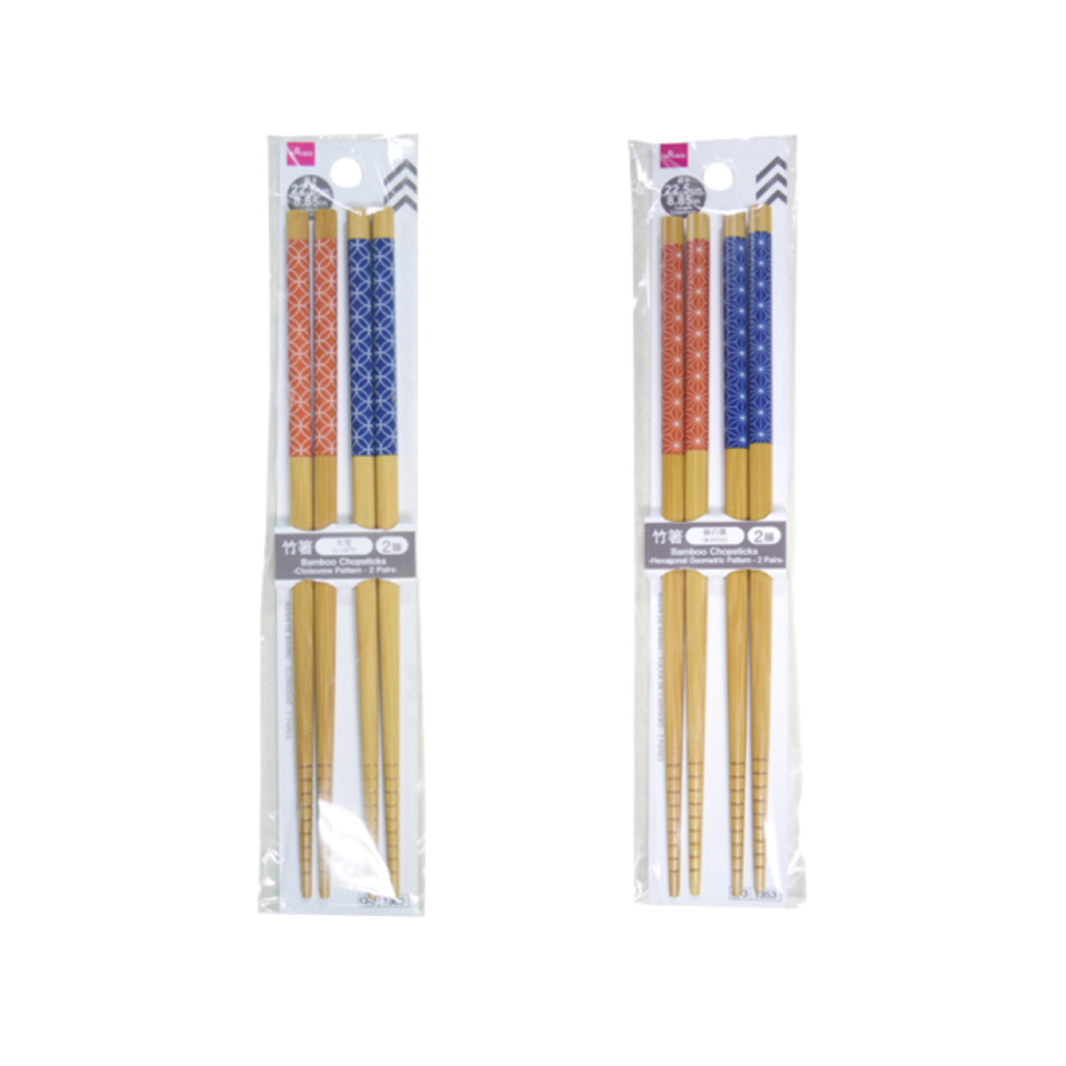 Bamboo Chopsticks Cloisonne/Hexagonal Geometric