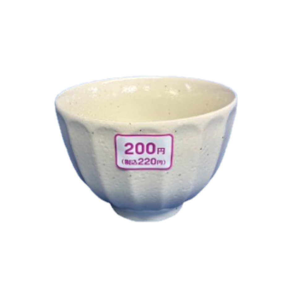 Small Bowl with Thin Strips of Clay White Glaze