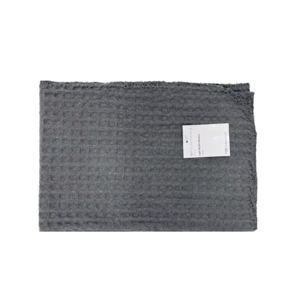 Light Waffle Blanket Gray
