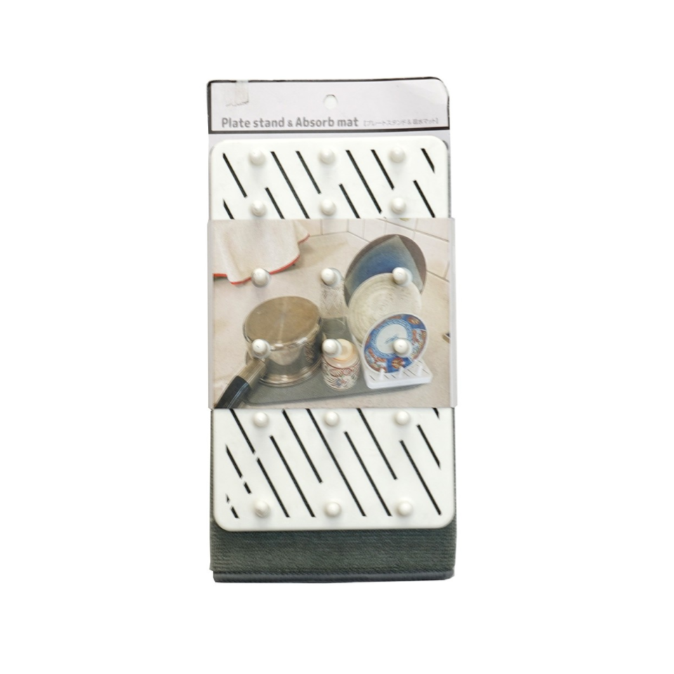 Plate Stand & Absorbent Mat White