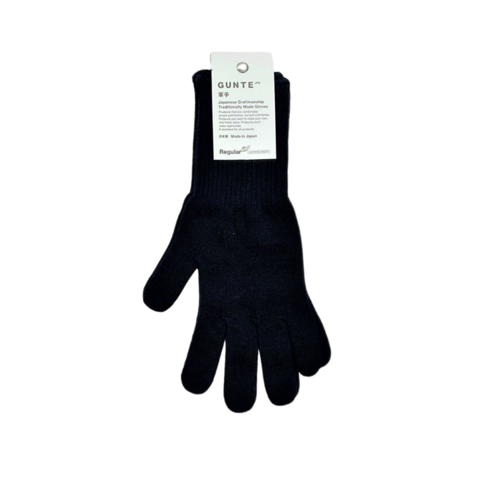Pure Cotton Colored Work Gloves Long Navy