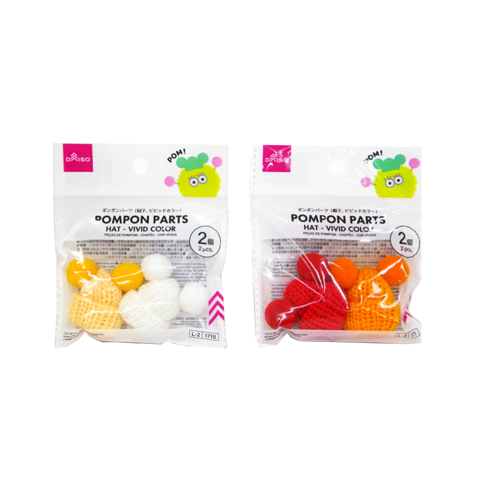 Pompon Parts Hat Vivid Colors