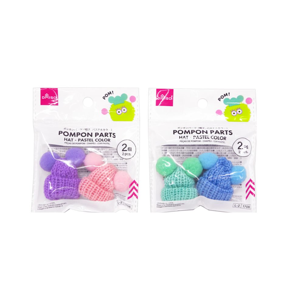 Pompon Parts Hat Pastel Colors