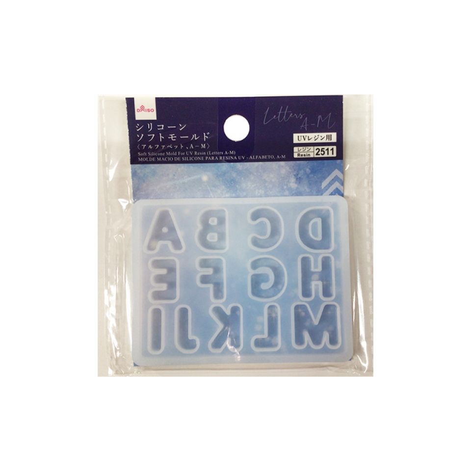 Soft Silicone Mold for UV Resin Letters A-M