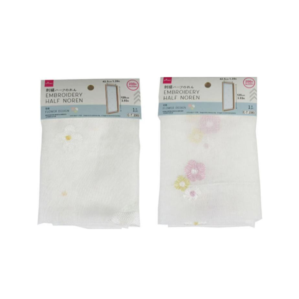 Embroidery Half Noren Flower Design
