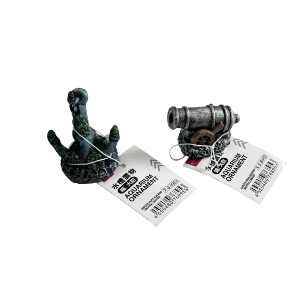 Aquarium Ornaments Anchor/Cannon