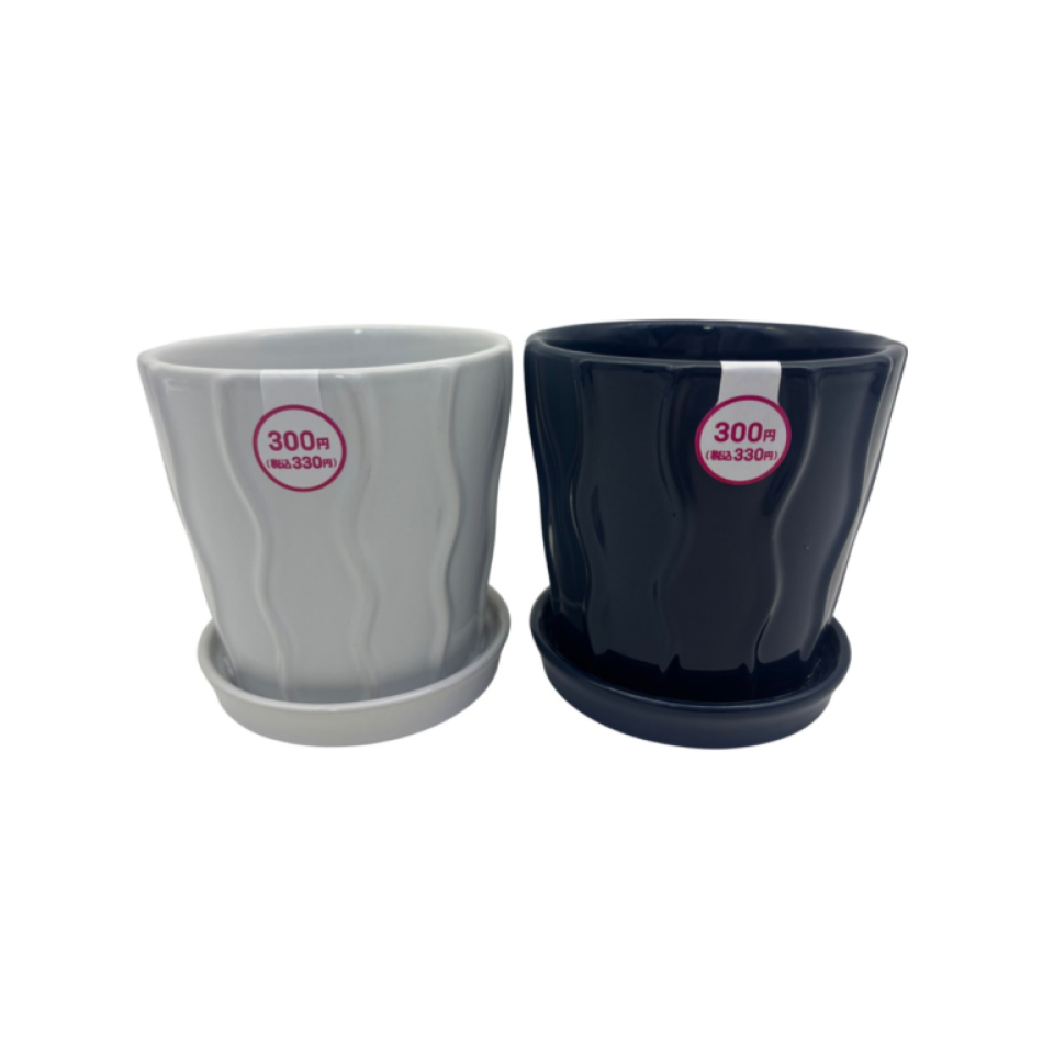Flower Pot with Wave Design No. 4 12cm