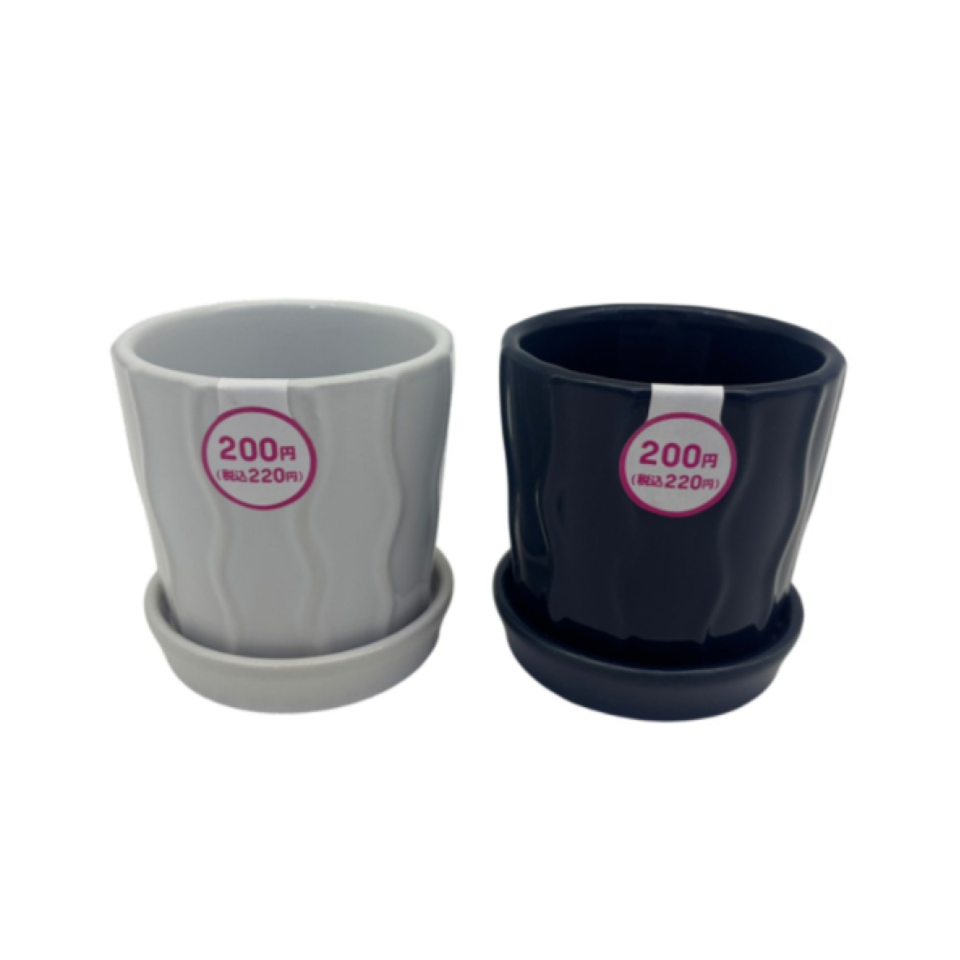 Flower Pot with Wave Design No. 3 9cm