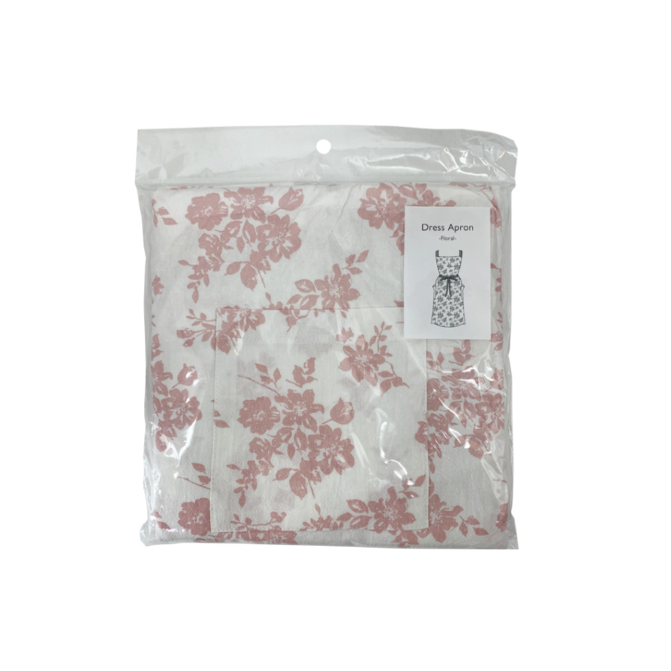 Dress Apron Floral White/Pink
