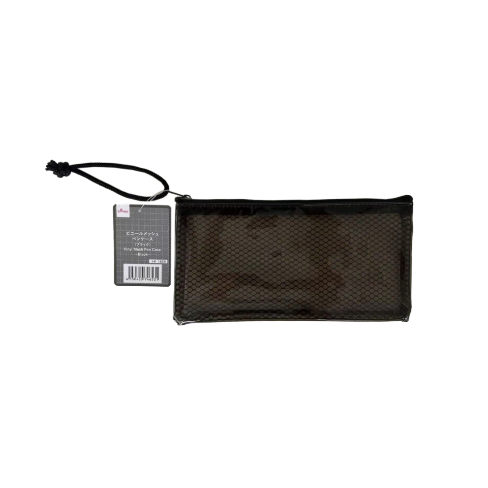 Vinyl Mesh Pen Case Black