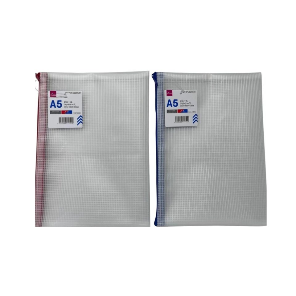 Vinyl Mesh Case Smooth Material A5 Red/Blue