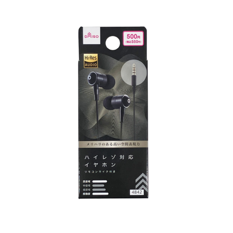 High Resolution Earphones with Microphone Black