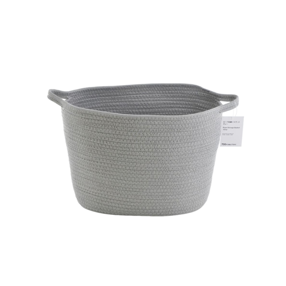 Rope Storage Basket Grey