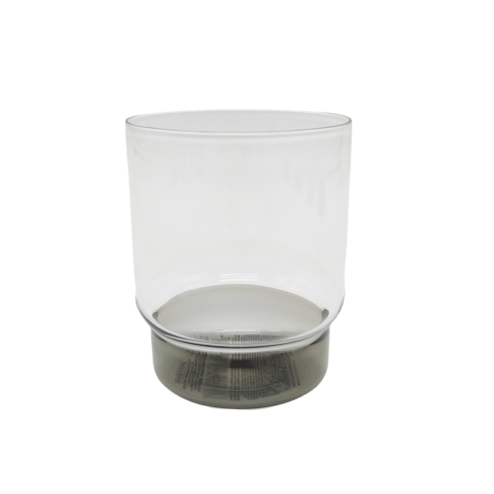 Heat Resistant Glass Stacking Mug Bicolor Grey 380ml