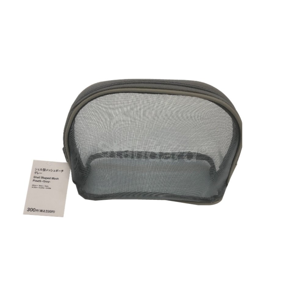 Shell Shaped Mesh Pouch Grey
