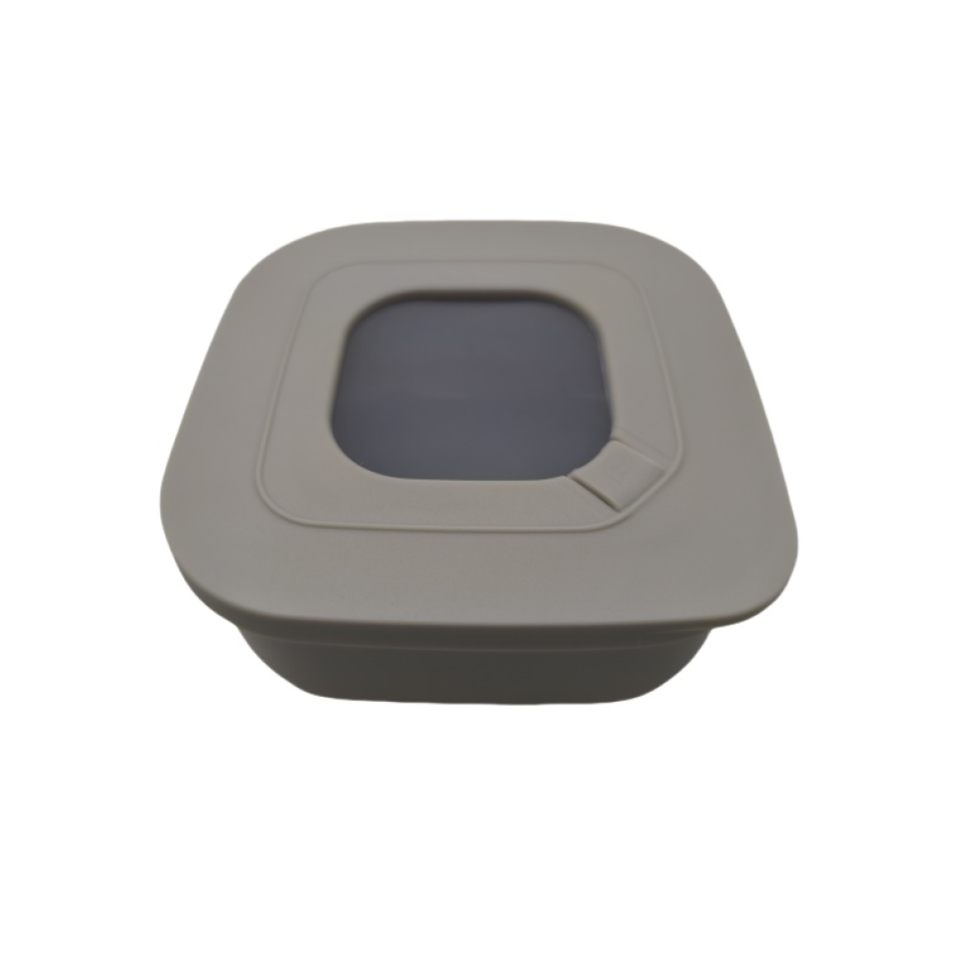 Storage Container with Air Valve Grey 16cm x 16cm x 7.0cm