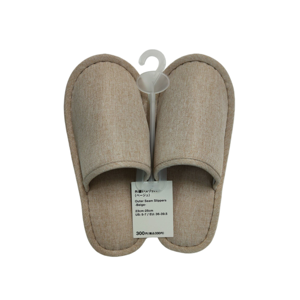 Outer Seam Slippers Beige 23cm-25cm