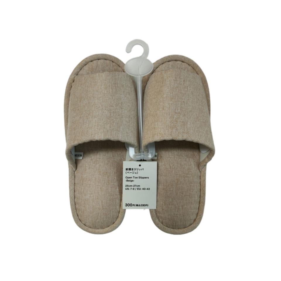 Open Toe Slippers Beige 25cm-27cm