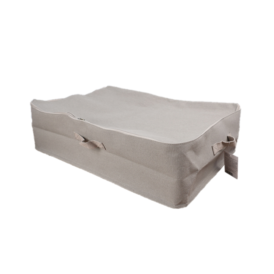 Fabric Storage Box with Lid Gray 59cm x 39cm x 17cm