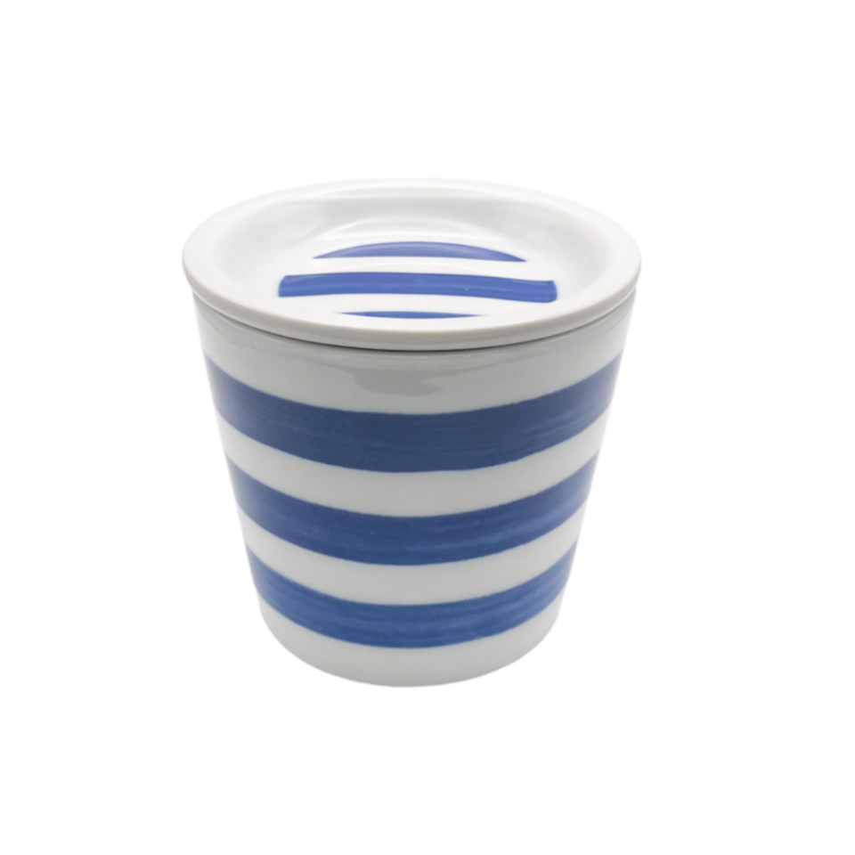 Soba Cup & Mini Plate Set Shimamoyou Thick 8.5cm