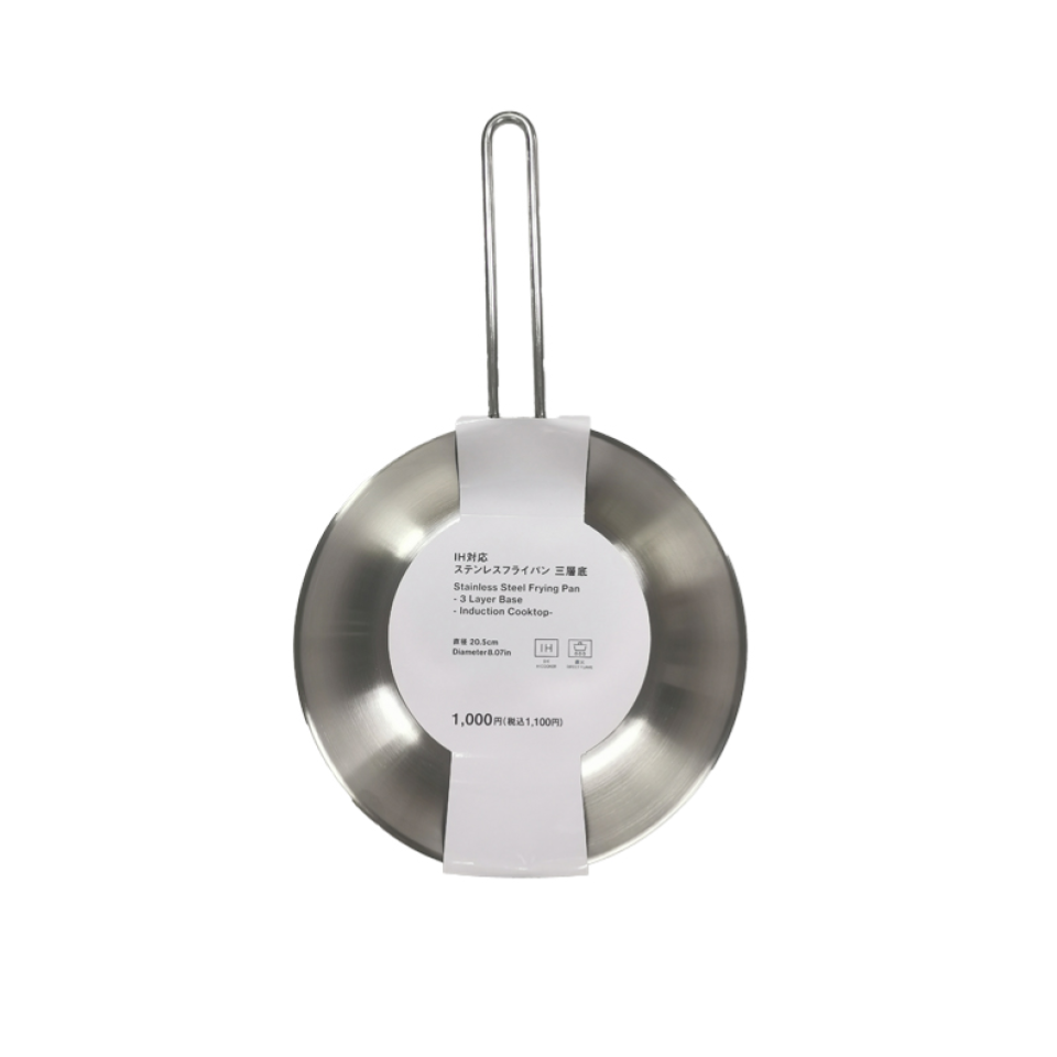 Stainless Steel Frying Pan 3 Layer Base Induction Cooktop 20.5cm